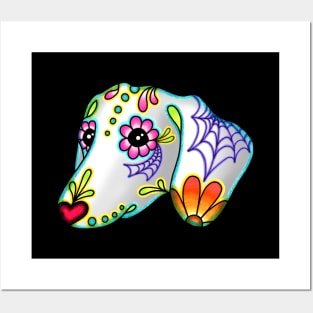 Dachshund - Day of the Dead Sugar Skull Wiener Dog Posters and Art